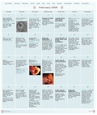 Pregnancy.org Calendar